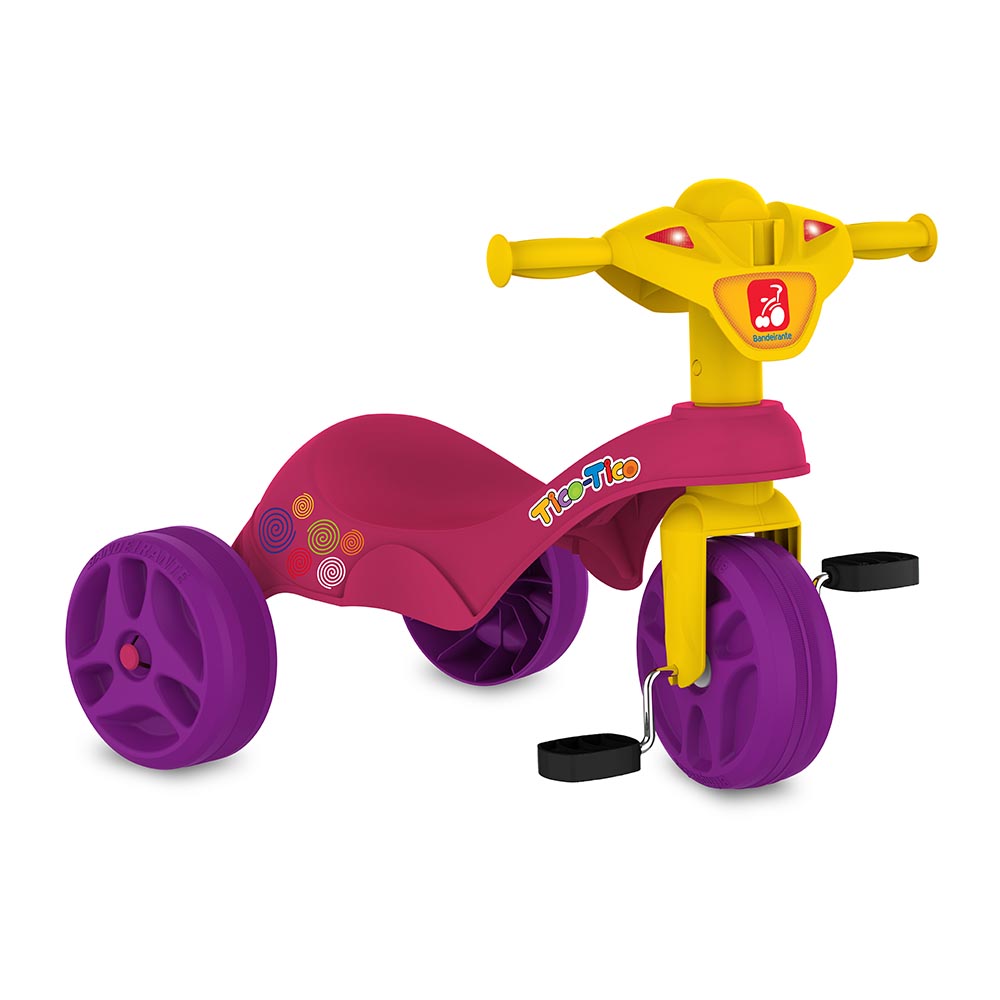 TRICICLO INFANTIL MOTOBAN PASSEIO PREMIUM ROSA - BANDEIRANTES -836